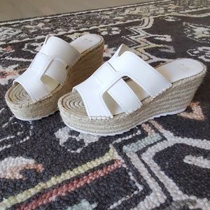 Marc Fisher white platform espadrilles